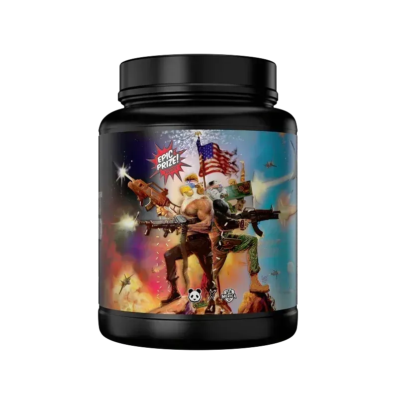 Merica Labz x Panda Supps First Blood Pre-Workout, Flavor: Mango Mayhem (Peach Mango), Size: 20 Servings