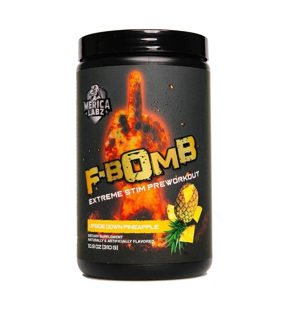 Merica Labz F-Bomb Pre-Workout New Formula, Flavor: Upside Down Pineapple, Size: 20 Servings