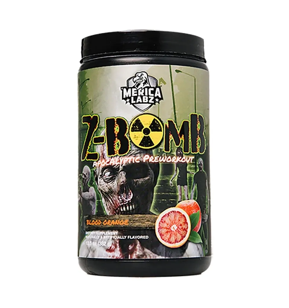 Merica Labz Z-Bomb Pre-Workout, Flavor: Blood Orange, Size: 20 Servings
