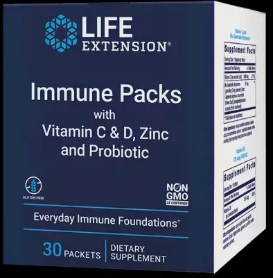 Life Extension Immune Packs with Vitamin C &amp; D, Zinc and Probiotic