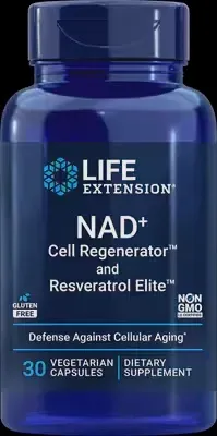 Life Extension NAD+ Cell Regenerator and Resveratrol Elite, Size: 30 Vegetarian Capsules