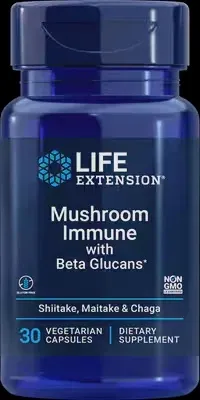 Life Extension Mushroom Immune with Beta Glucans, Size: 30 Capsules