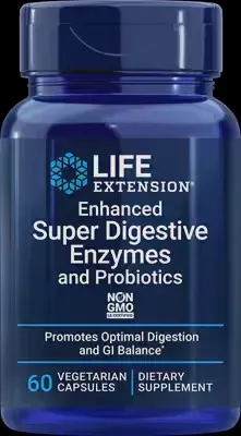 Life Extension Enhanced Super Digestive Enzymes and Probiotics, Size: 60 Vegetarian Capsules