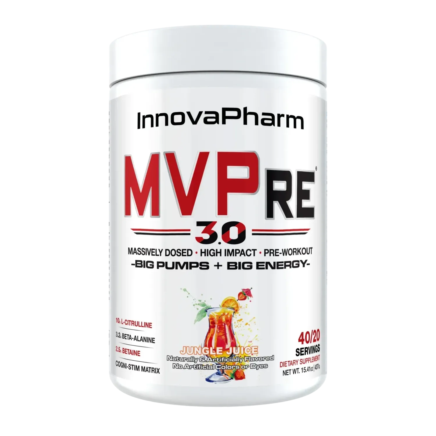 InnovaPharm MVPre 3.0, Flavor: Jungle Juice, Size: 40 Servings
