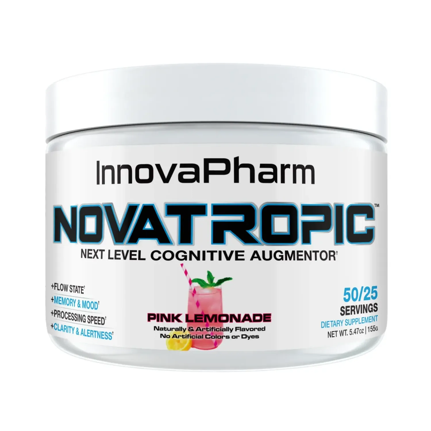 InnovaPharm Novatropic, Flavor: Pink Lemonade, Size: 50/25 Servings