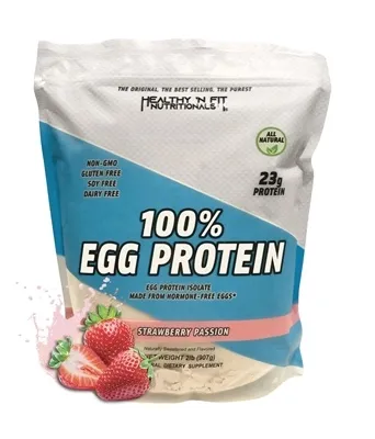 Healthy N Fit 100% Egg Protein, Flavor: Strawberry Passion, Size: 2 lb