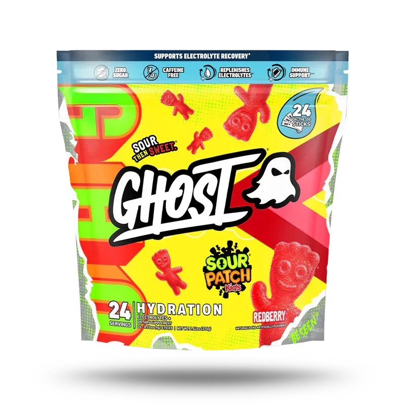 Ghost Hydration Sticks, Flavor: Sour Patch Kids Redberry, Size: 24 Sticks