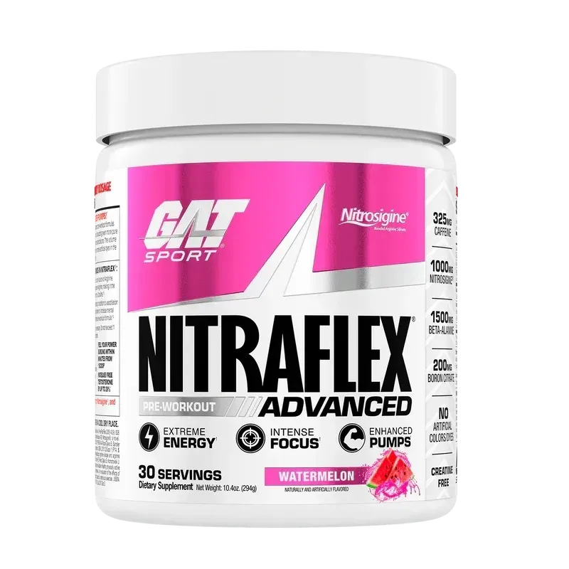 GAT Sport Nitraflex Advanced Pre-Workout, Flavor: Watermelon, Size: 30 Servings