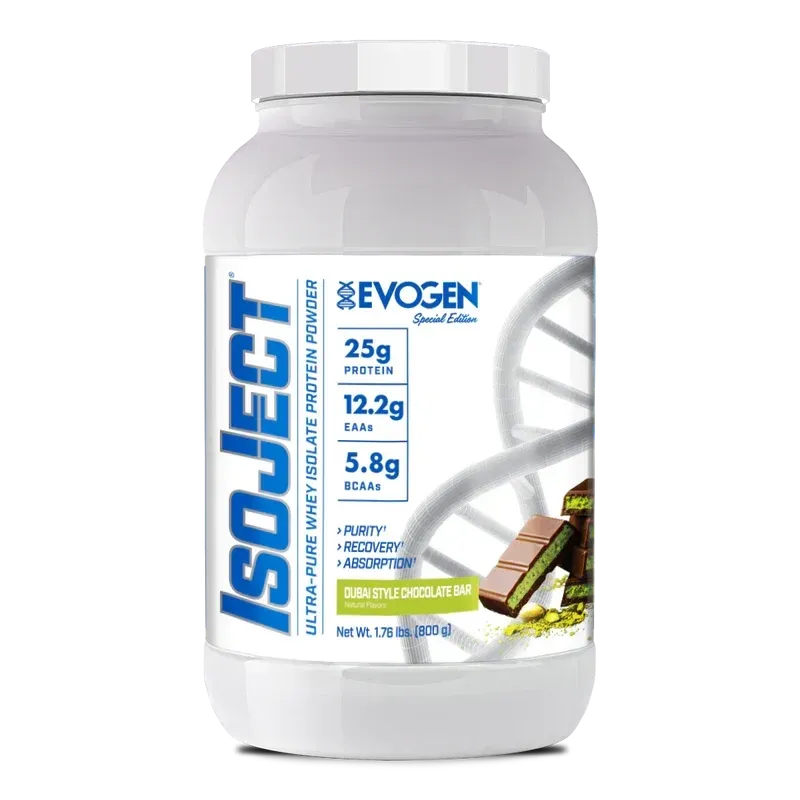 Evogen Isoject Whey Protein Isolate, Flavor: Dubai Style Chocolate Bar, Size: 26 Servings