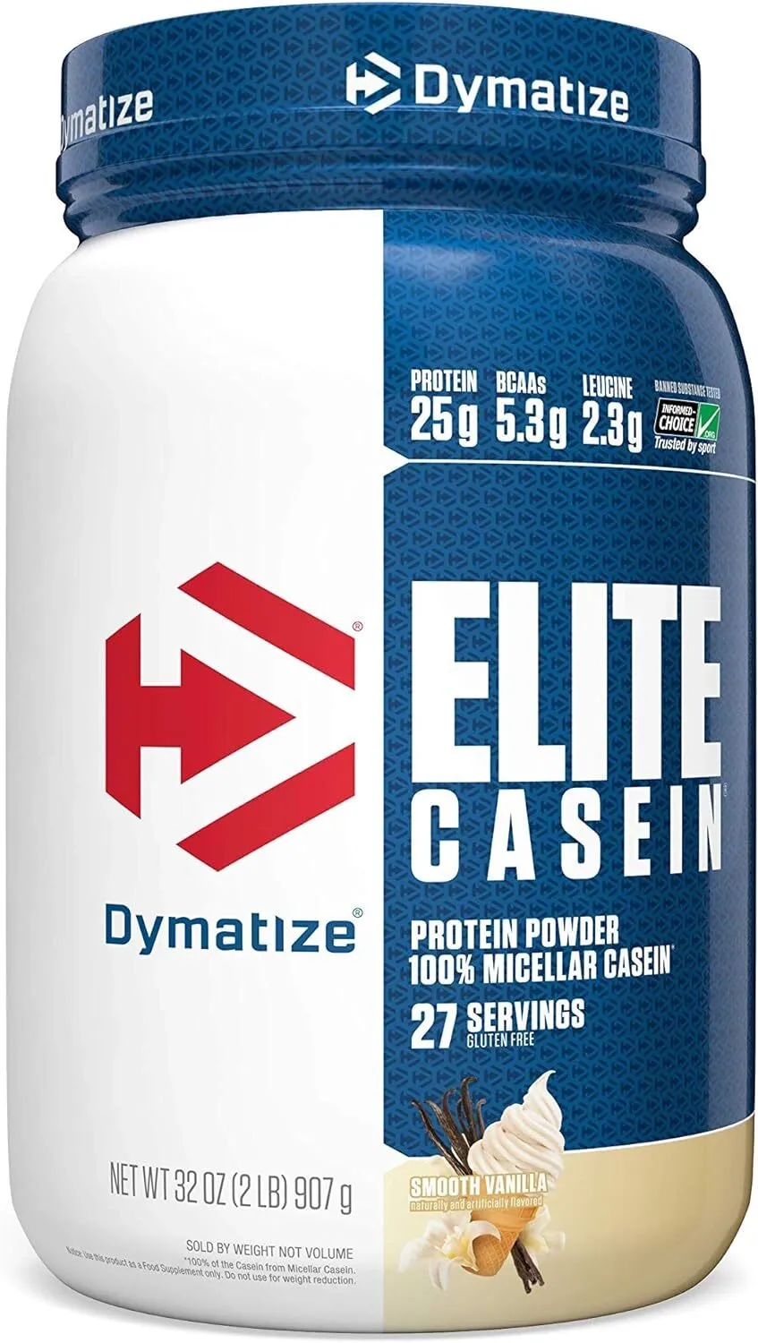 Dymatize Elite Casein, Flavor: Smooth Vanilla, Size: 2 lb