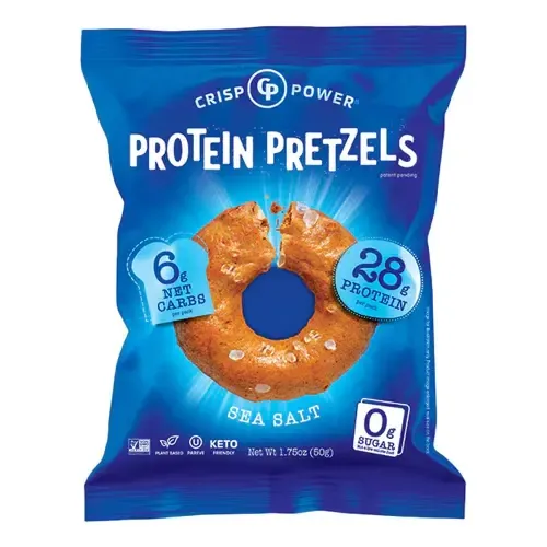 Crisp Power Protein Pretzels, Flavor: Sea Salt, Size: 1 Pack