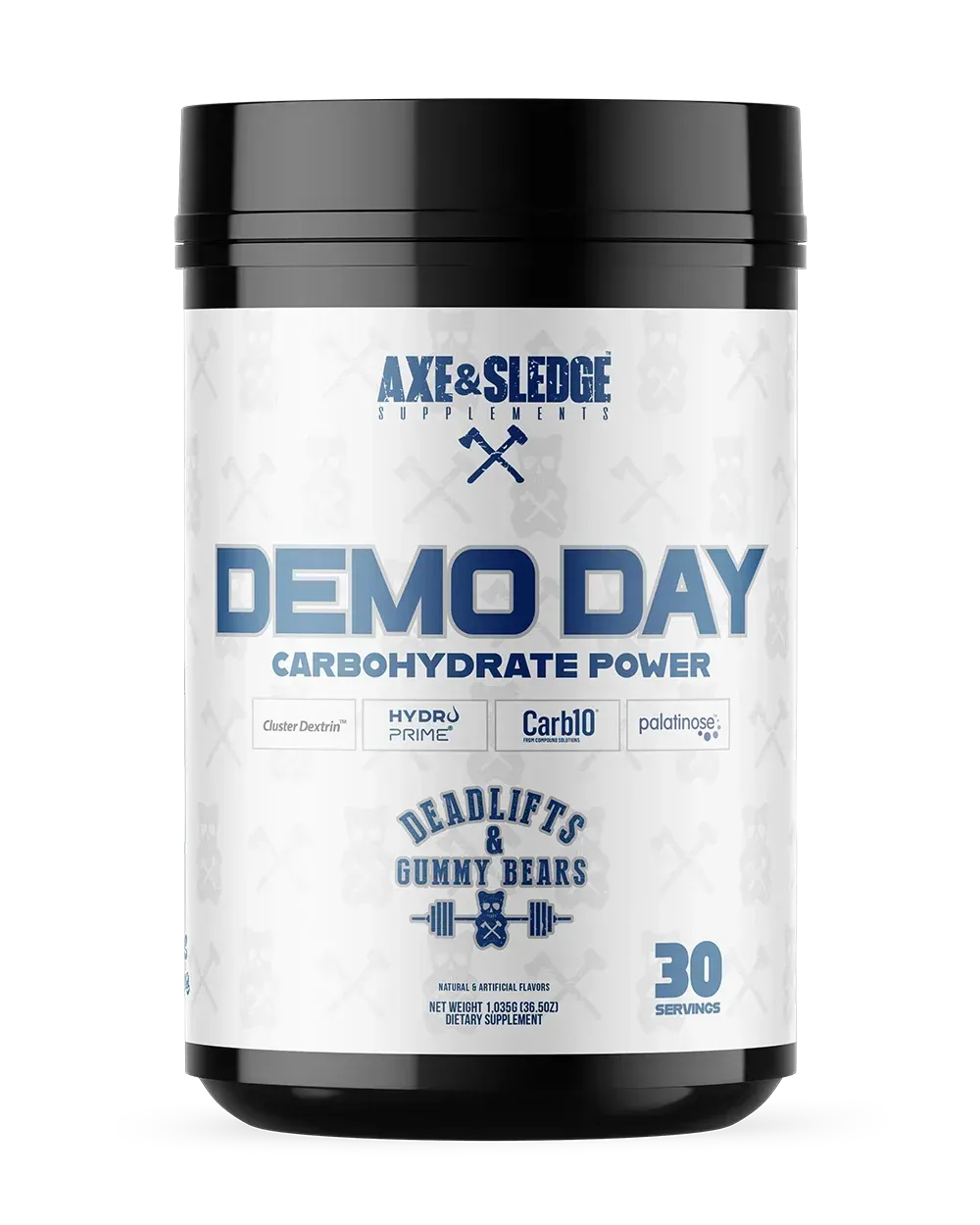 Axe and Sledge Demo Day Carbohydrate Powder V2, Flavor: Deadlifts &amp; Gummy Bears, Size: 30 Servings