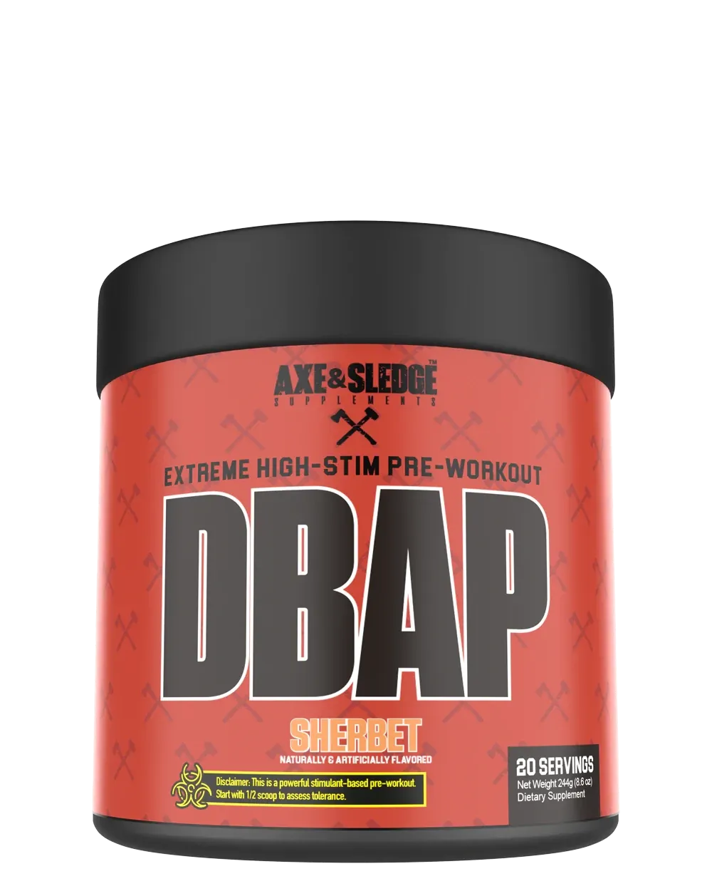Axe and Sledge DBAP Pre-Workout, Flavor: Sherbet [best by 03/25], Size: 20 Servings