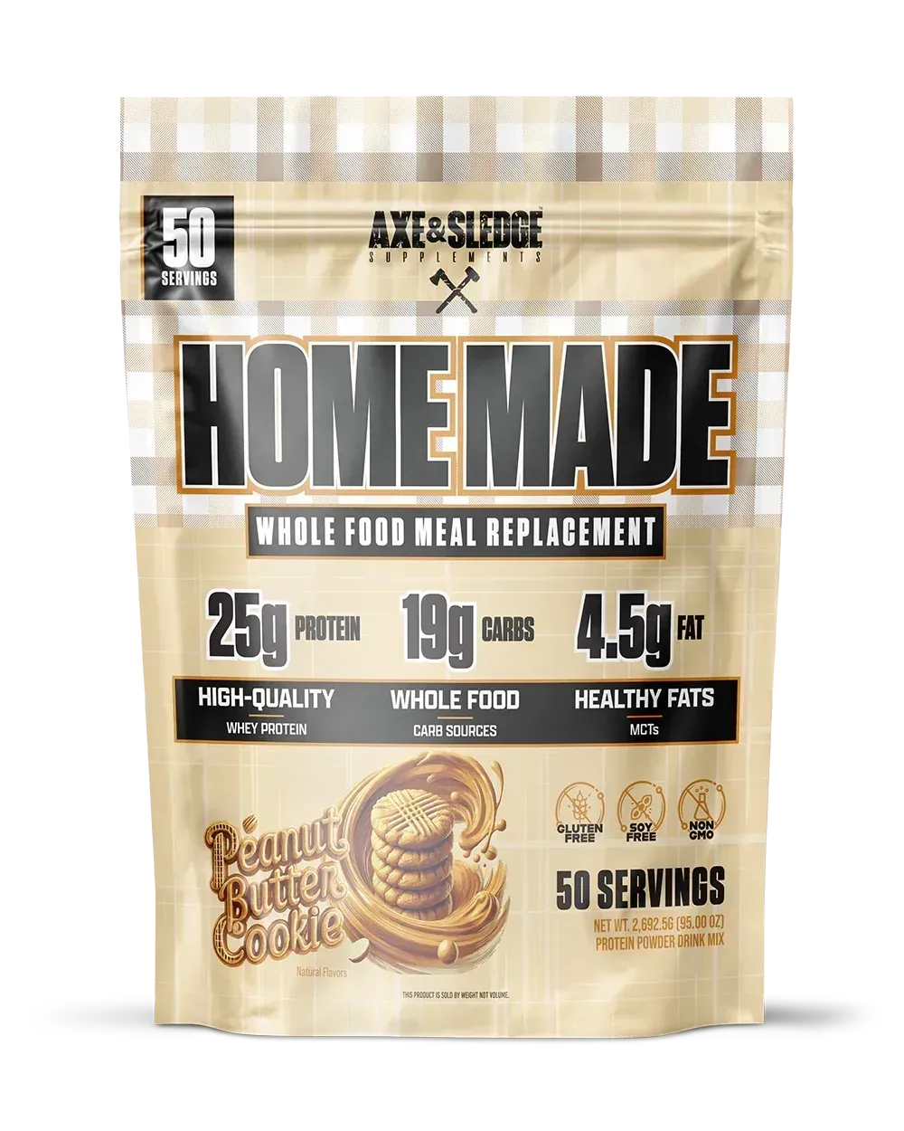 Axe and Sledge Home Made, Flavor: Peanut Butter Cookie, Size: 25 Servings