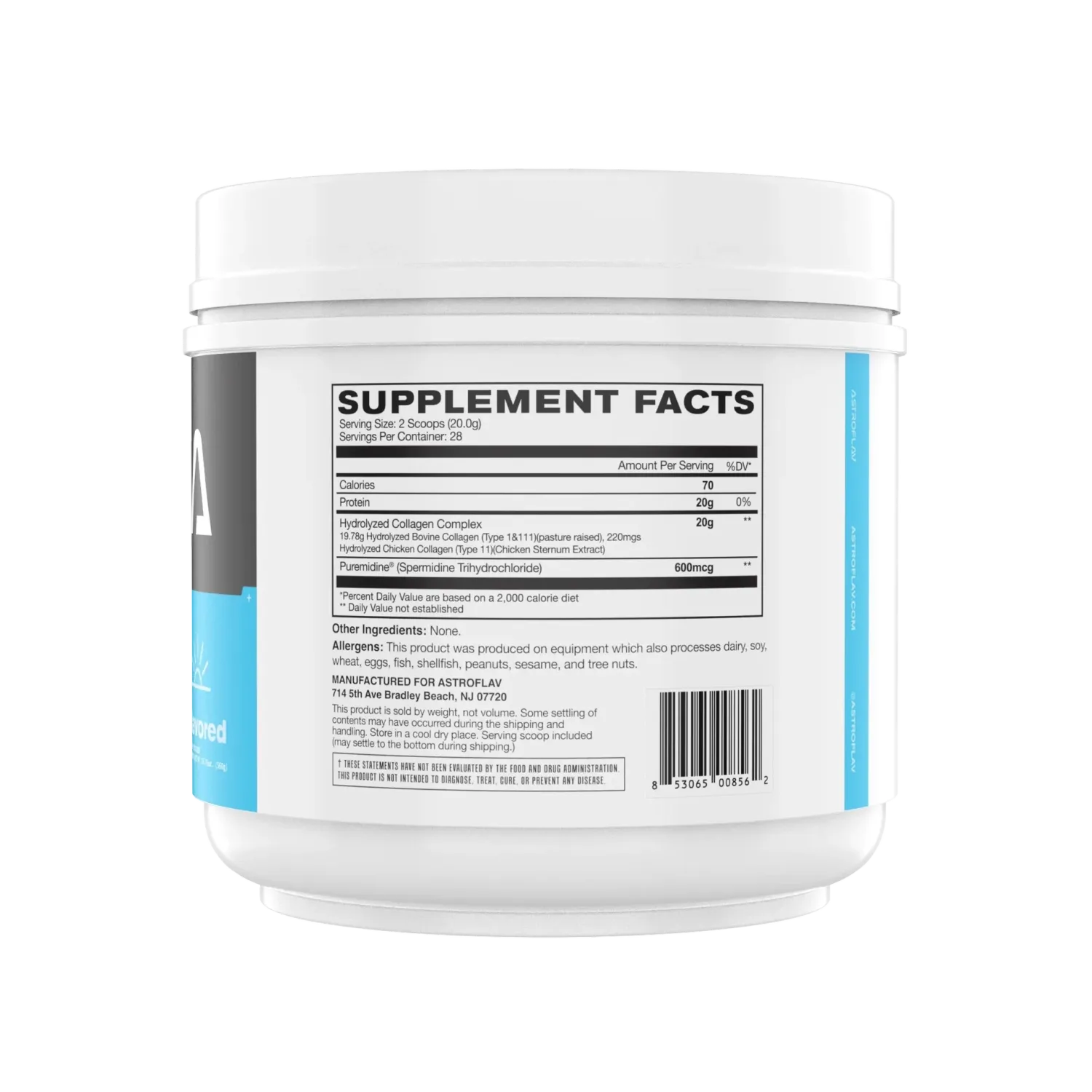 AstroFlav Collagen with Puremidine, Flavor: Unflavored, Size: 28 Servings