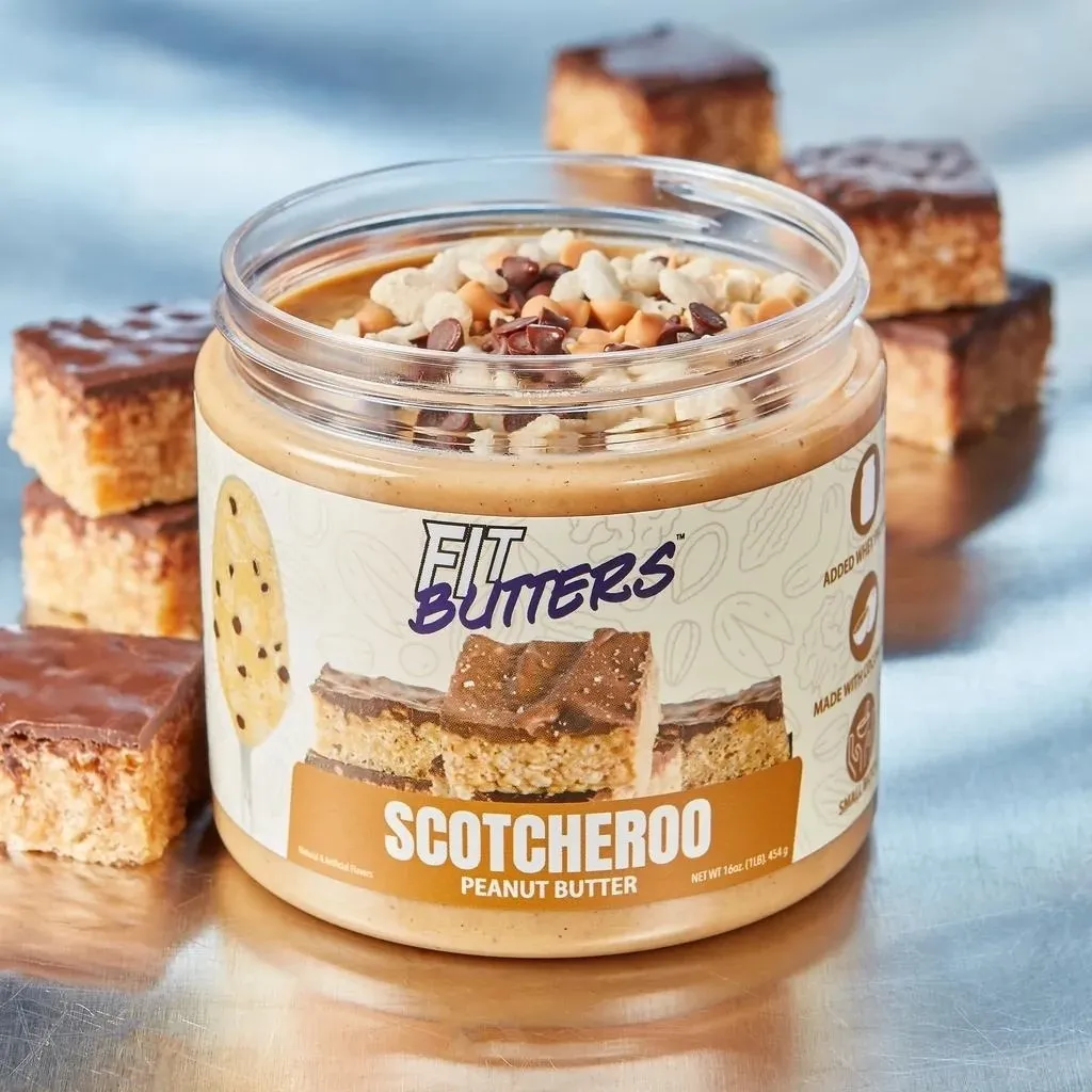 Fit Butters High-Protein Nut Butter Spreads, Flavor: Scotcheroo Peanut Butter, Size: 16 oz