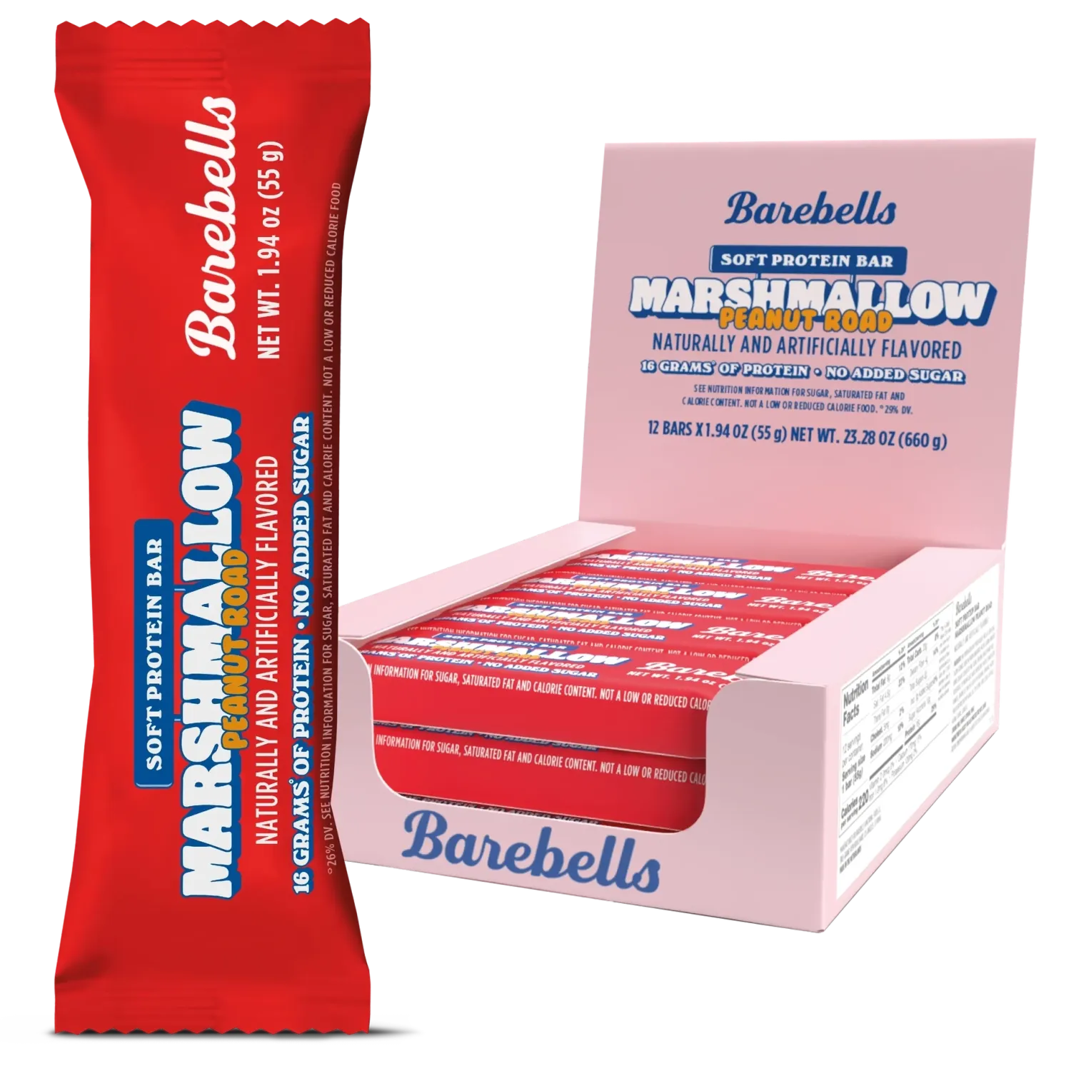 Barebells Soft Protein Bars, Flavor: Marshmallow Peanut Road, Size: 12 Bars