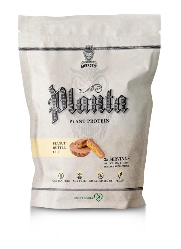 Ambrosia Planta Premium Plant Protein 25 Servings, Flavor: Peanut Butter Cup, Size: 25 Servings