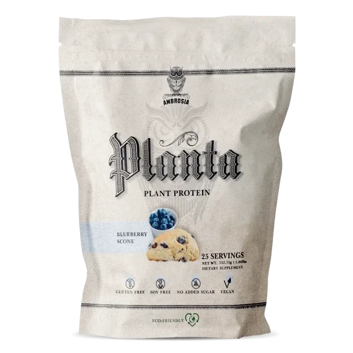 Ambrosia Planta Premium Plant Protein 25 Servings, Flavor: Blueberry Scone, Size: 25 Servings