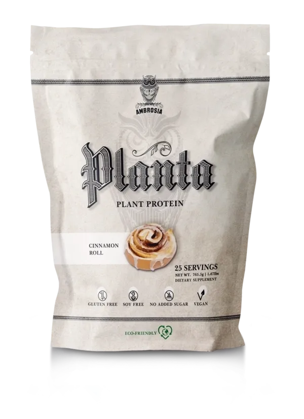 Ambrosia Planta Premium Plant Protein 25 Servings, Flavor: Cinnamon Roll, Size: 25 Servings