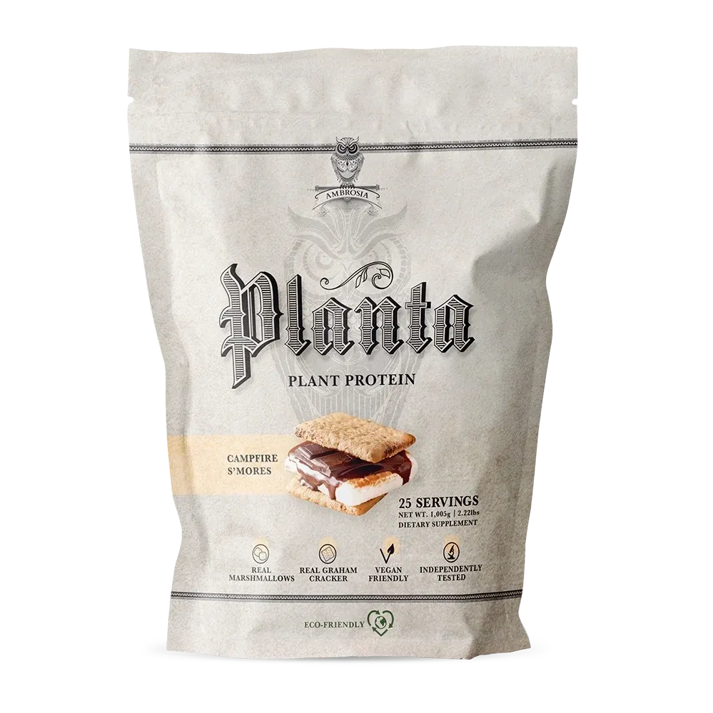 Ambrosia Planta Premium Plant Protein 25 Servings, Flavor: Campfire S'mores, Size: 25 Servings