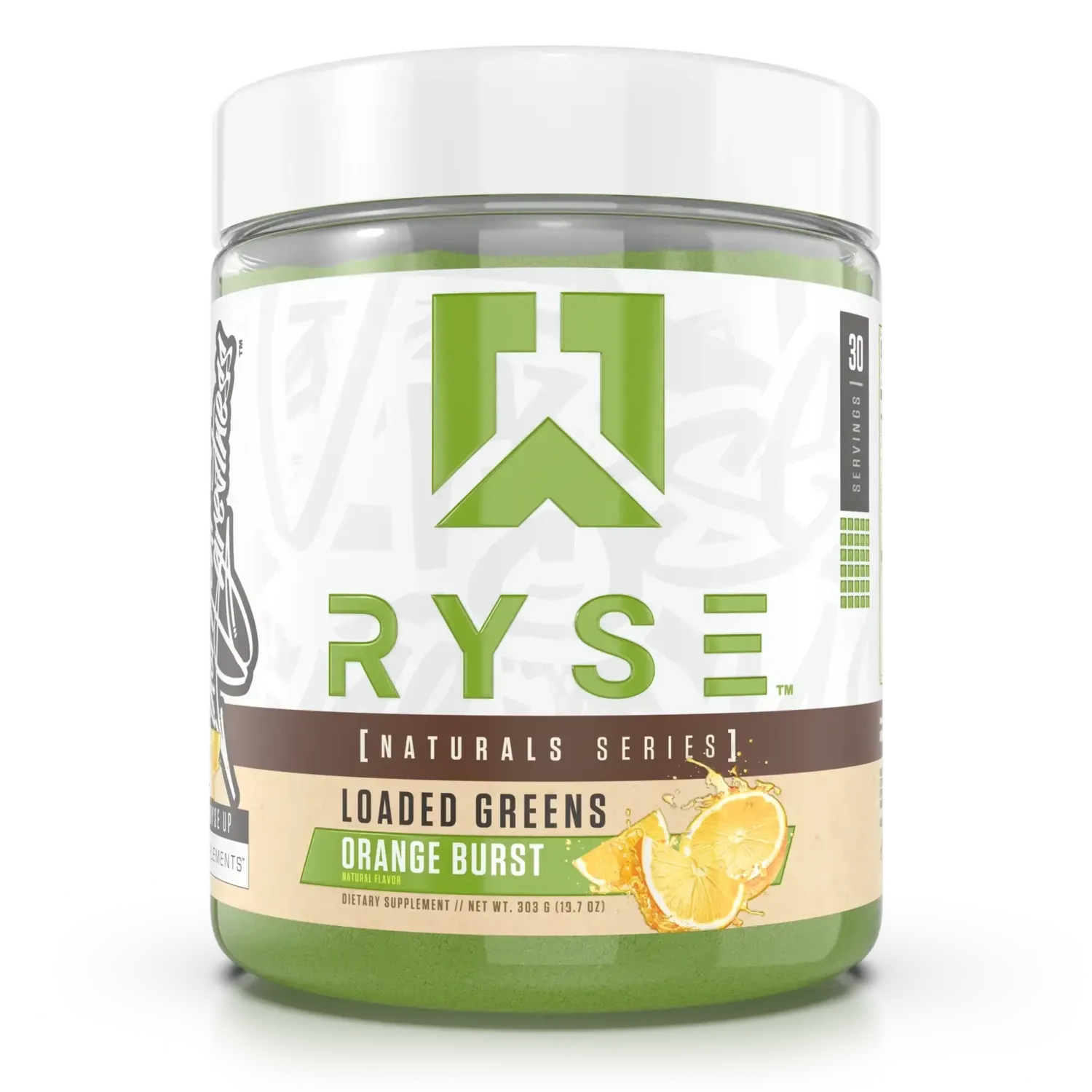 Ryse Naturals Series Loaded Greens, Flavor: Orange Burst [best by 10/25], Size: 30 Servings