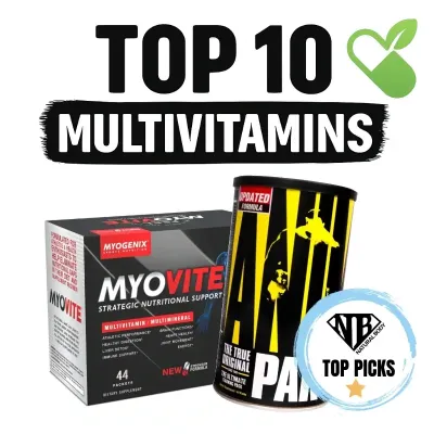 Top 10 Multivitamins graphic highlighting Natural Body’s best-selling products in the multivitamin supplement lineup.