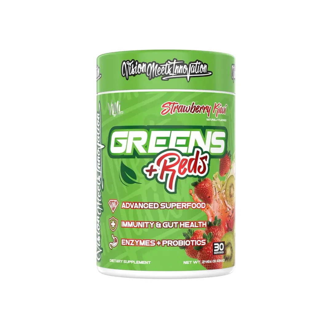 VMI Sports Greens + Reds, Flavor: Strawberry Kiwi, Size: 30 Servings