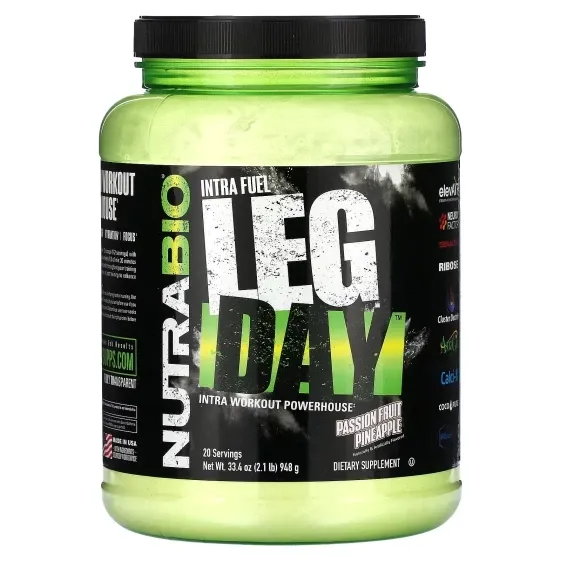 NutraBio Leg Day, Flavor: Pineapple Passion Fruit, Size: 20 Servings