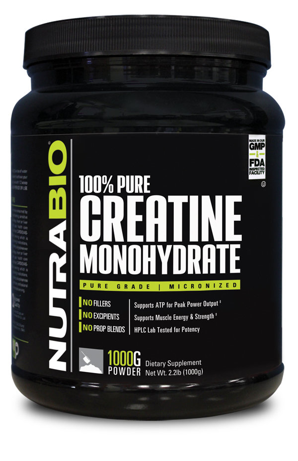 NutraBio Creatine Monohydrate 1000 Grams