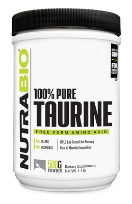 NutraBio Taurine Powder 500 Grams