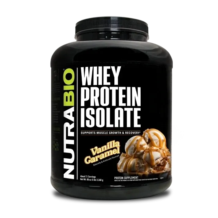 NutraBio Whey Protein Isolate 5 lb, Flavor: Vanilla Caramel, Size: 5 lb