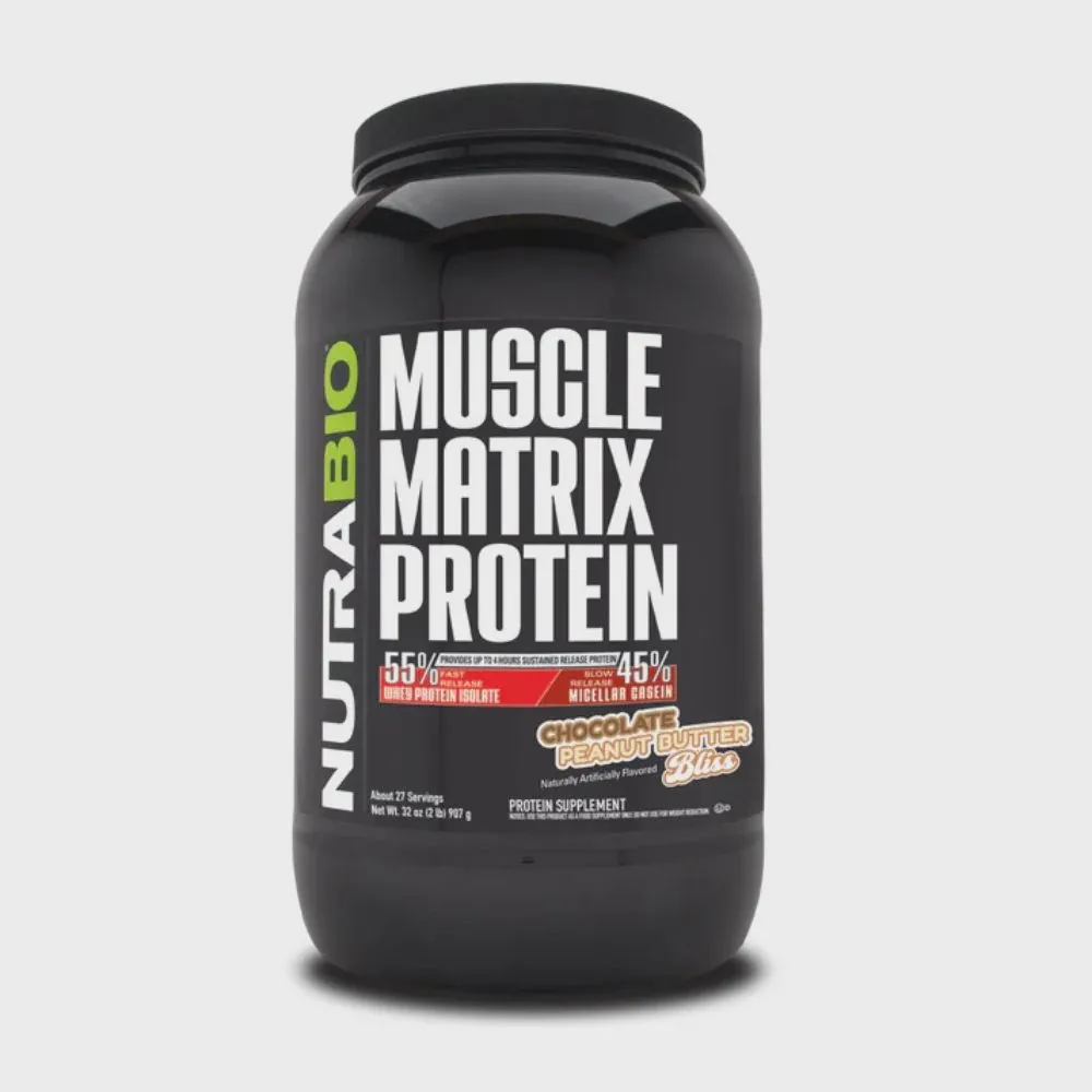 NutraBio Muscle Matrix Protein, Flavor: Chocolate Peanut Butter Bliss, Size: 2 lb