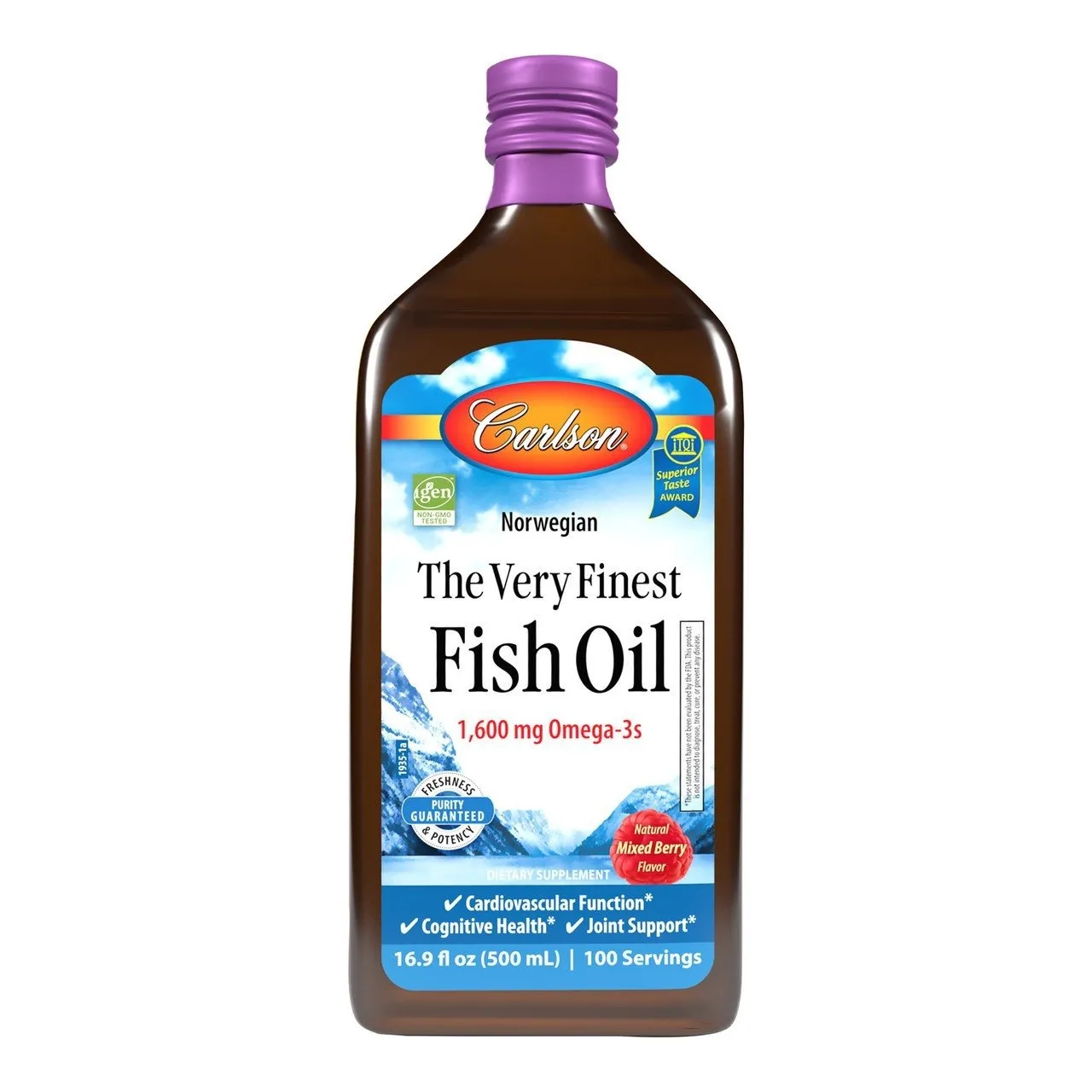 Carlson The Very Finest Fish Oil 500 ml, Flavor: Mixed Berry, Size: 16.9 fl oz