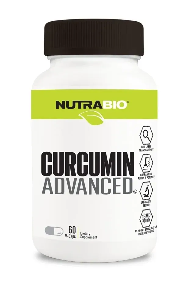 NutraBio Curcumin Advanced, Size: 60 Vegetarian Capsules