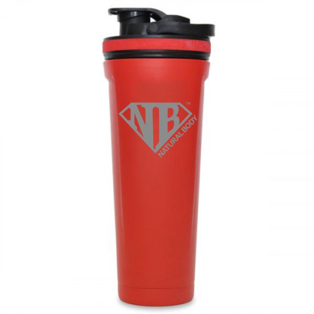 Ice Shaker Natural Body Branded Shaker 36 oz, Color: Red Powder Coat, Size: 36 fl oz
