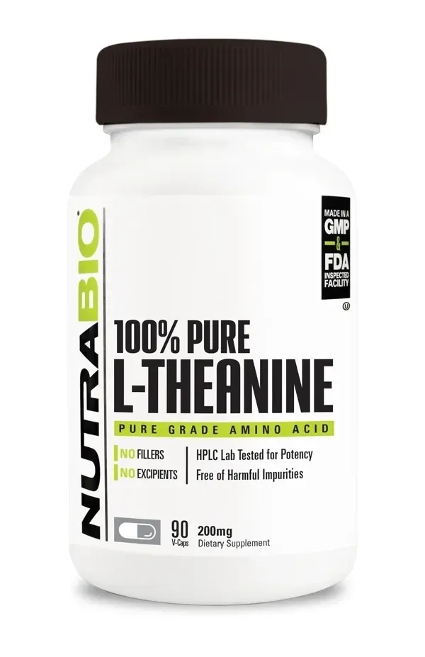 NutraBio L-Theanine 200 mg, Size: 90 Vegetarian Capsules
