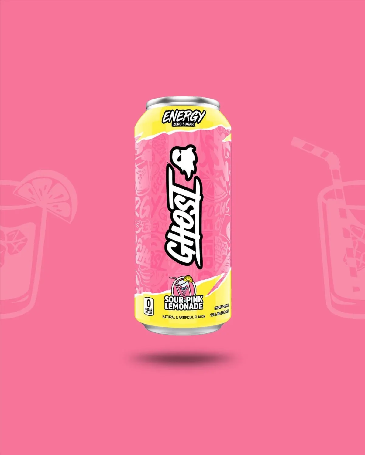 GHOST Energy Drink RTD, Flavor: Sour Pink Lemonade, Notice: Limit 12 cans; overages refunded., Size: 16 fl oz