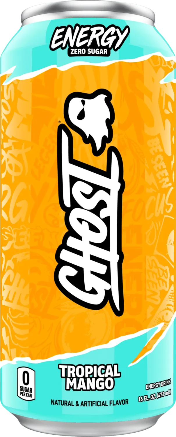 GHOST Energy Drink RTD, Flavor: Tropical Mango, Notice: Limit 12 cans; overages refunded., Size: 16 fl oz