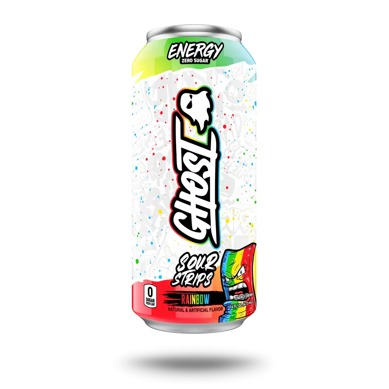 GHOST Energy Drink RTD, Flavor: Sour Strips Rainbow, Notice: Limit 12 cans; overages refunded., Size: 16 fl oz