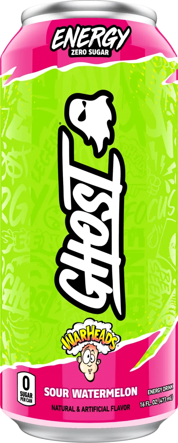 GHOST Energy Drink RTD, Flavor: Warheads Sour Watermelon, Notice: Limit 12 cans; overages refunded., Size: 16 fl oz