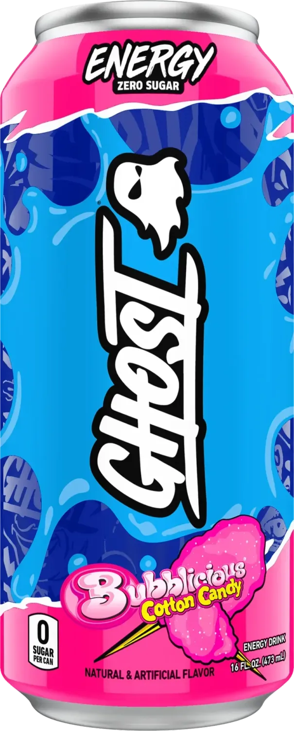 GHOST Energy Drink RTD, Flavor: Bubblicious Cotton Candy, Notice: Limit 12 cans; overages refunded., Size: 16 fl oz