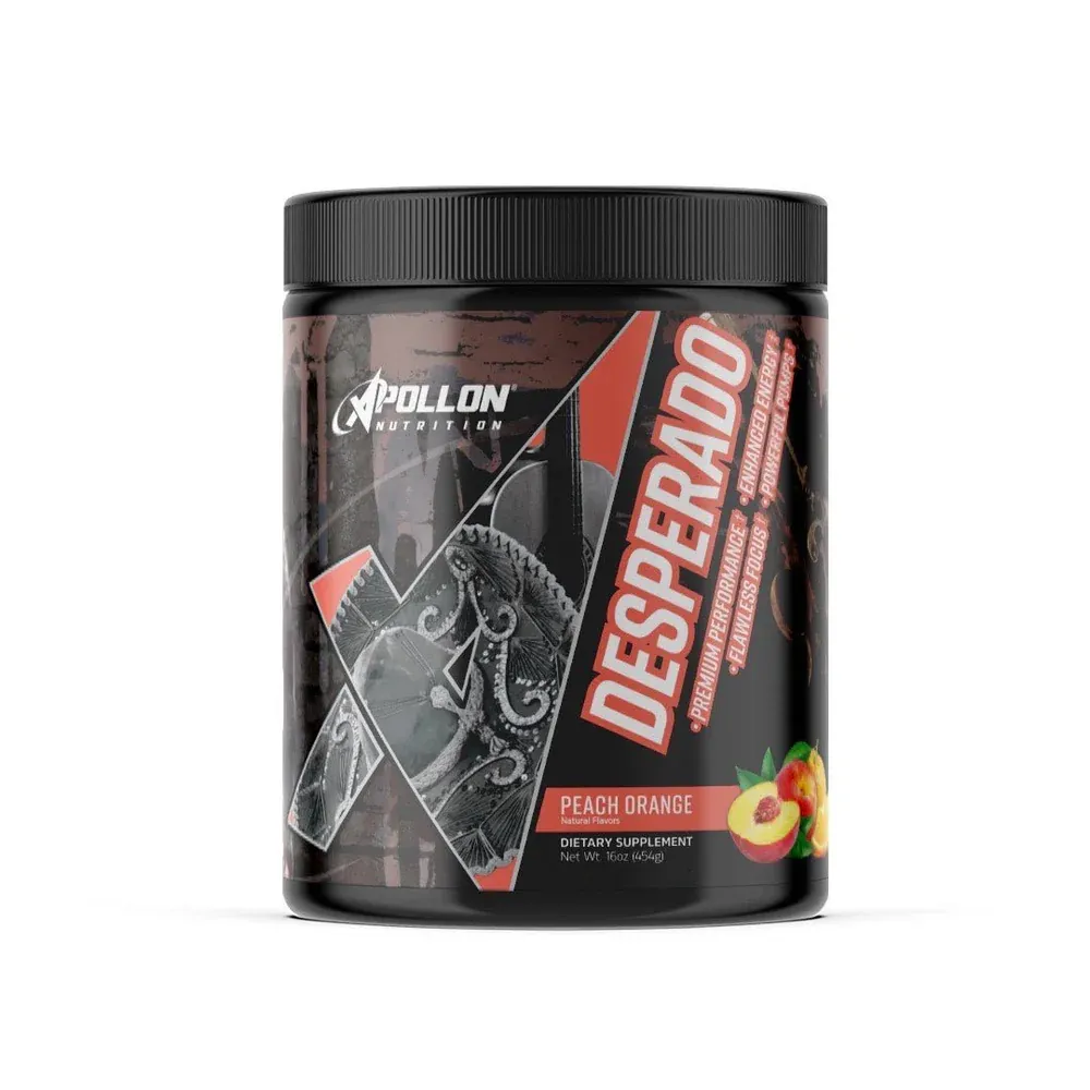 Apollon Nutrition Desperado Pre-Workout, Flavor: Peach Orange [best by 04/26], Size: 40/20 Servings