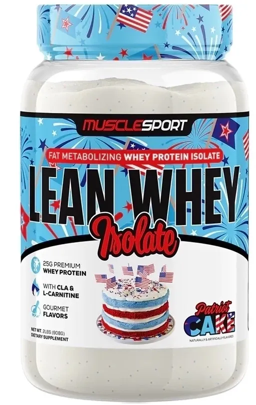 Musclesport Lean Whey 2 lb, Flavor: Patriot Cake, Size: 2 lb