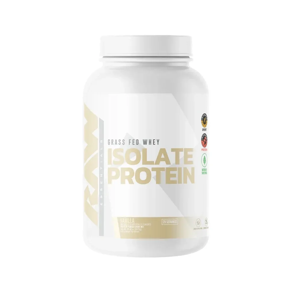 Raw Nutrition Grass-Fed Whey Isolate Protein, Flavor: Vanilla, Size: 25 Servings