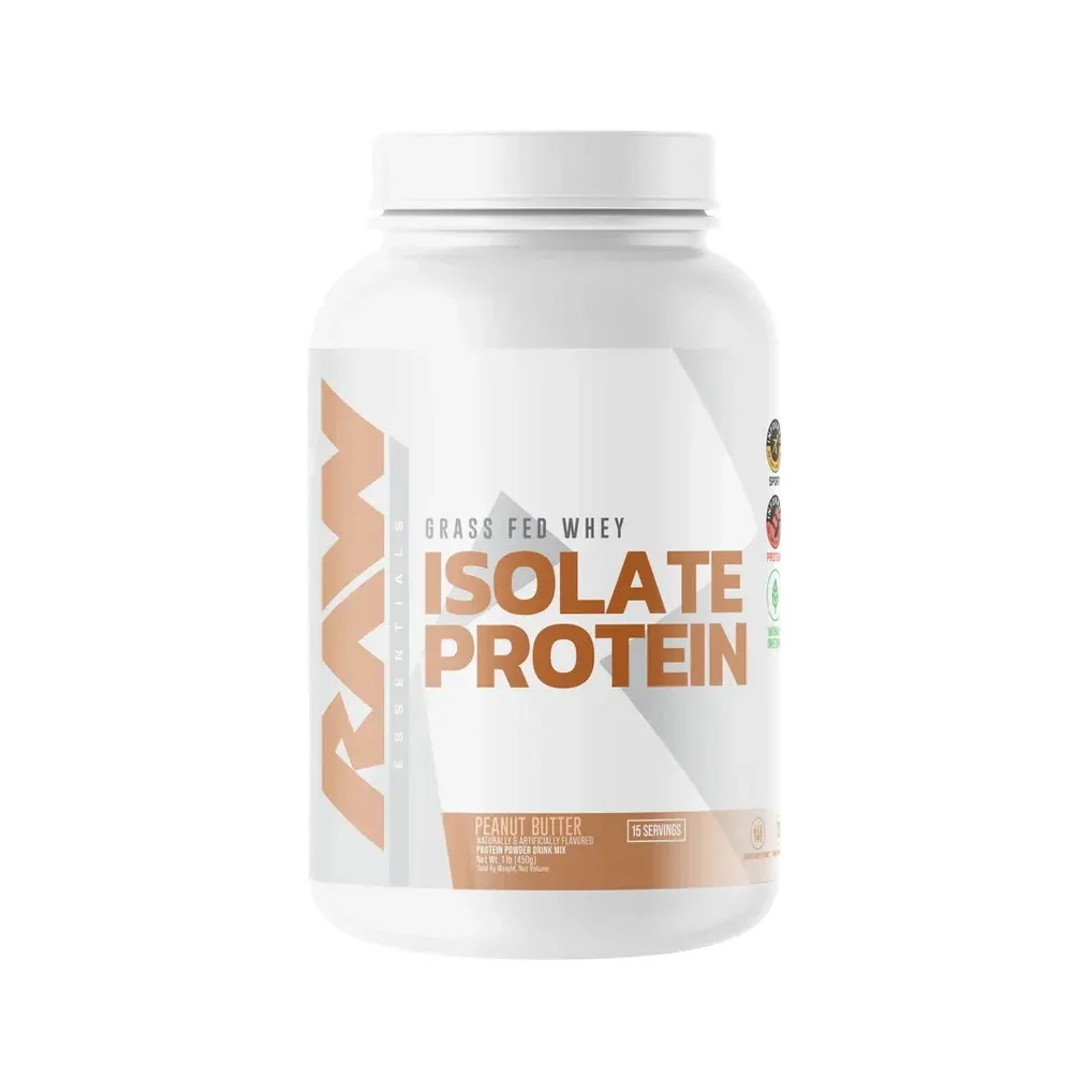 Raw Nutrition Grass-Fed Whey Isolate Protein, Flavor: Peanut Butter, Size: 25 Servings