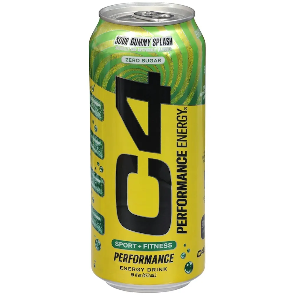 Cellucor C4 Energy Carbonated RTD, Flavor: Sour Gummy Splash, Notice: Limit 12 cans; overages refunded., Size: 1 Can (16 fl oz)