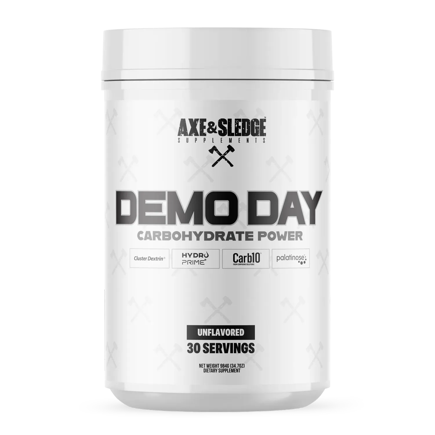 Axe and Sledge Demo Day Carbohydrate Powder V2, Flavor: Unflavored (New Version), Size: 30 Servings
