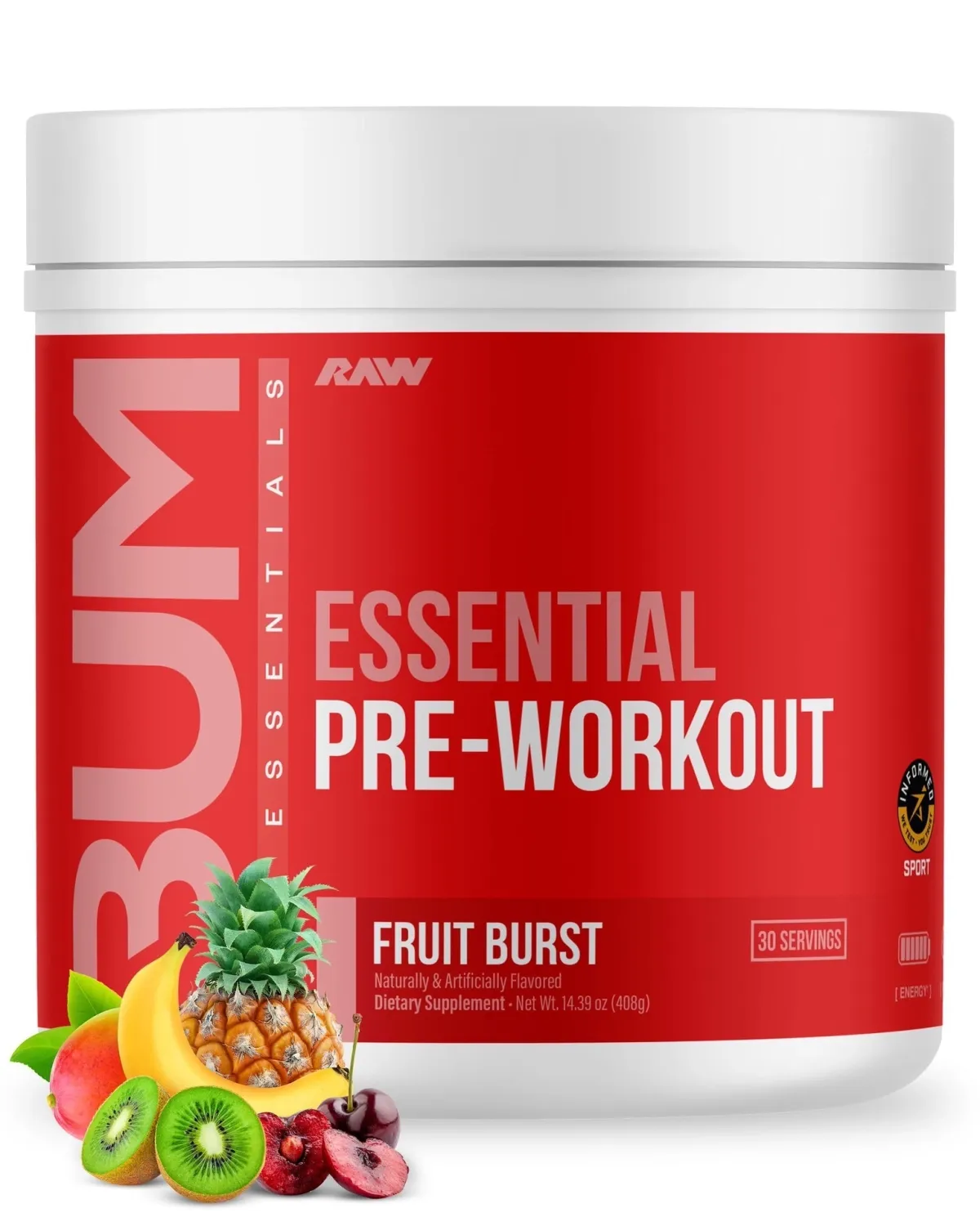 Raw Nutrition Cbum Series Essential Pre-Workout, Flavor: Fruit Burst, Size: 30 Servings