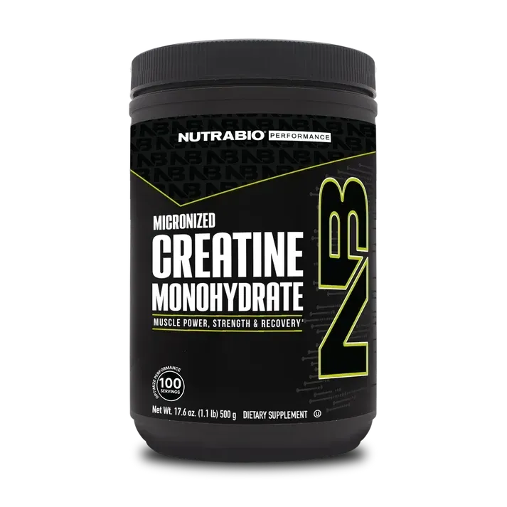 NutraBio Creatine Monohydrate 500 g, Flavor: Unflavored, Size: 100 Servings